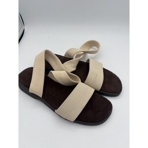 Donald J Pliner Shoes Womens Size 6.5 Beige Strappy Wedge Sandals Slip On